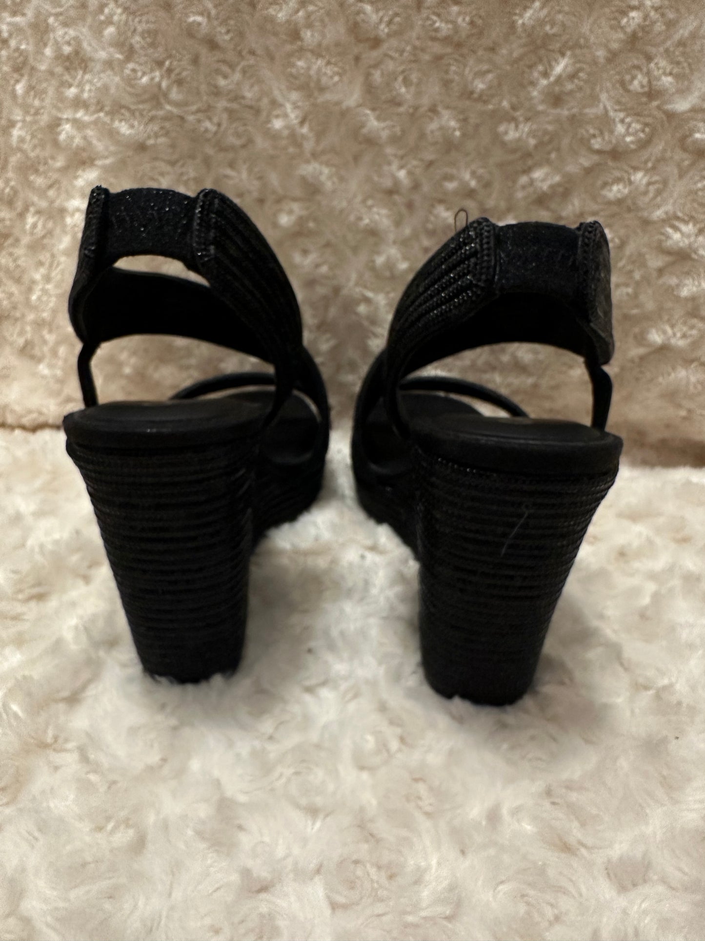 Carvela black sparkly wedges size UK 6