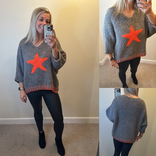 Grey star knit jumpers brand new with tags fitting upto size 20