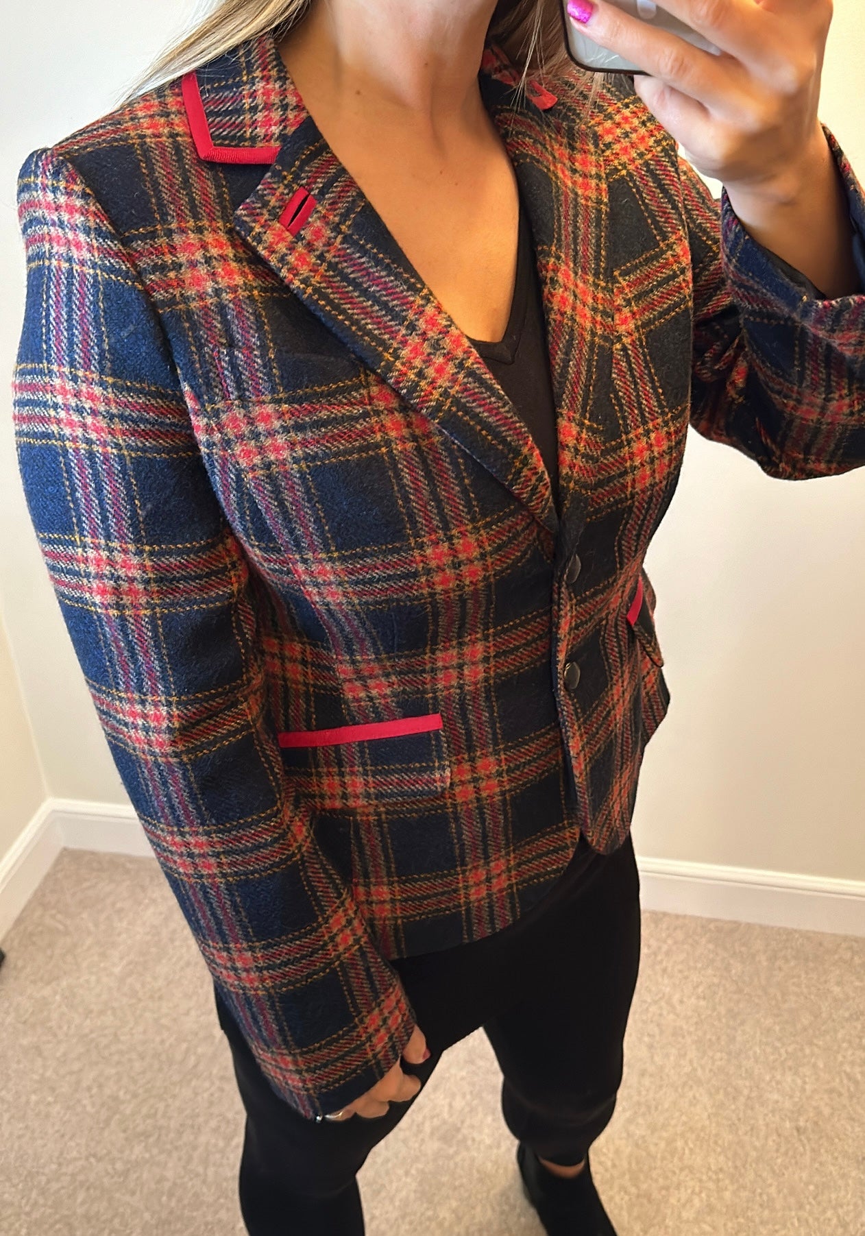 Boden tartan wool blazer size 14