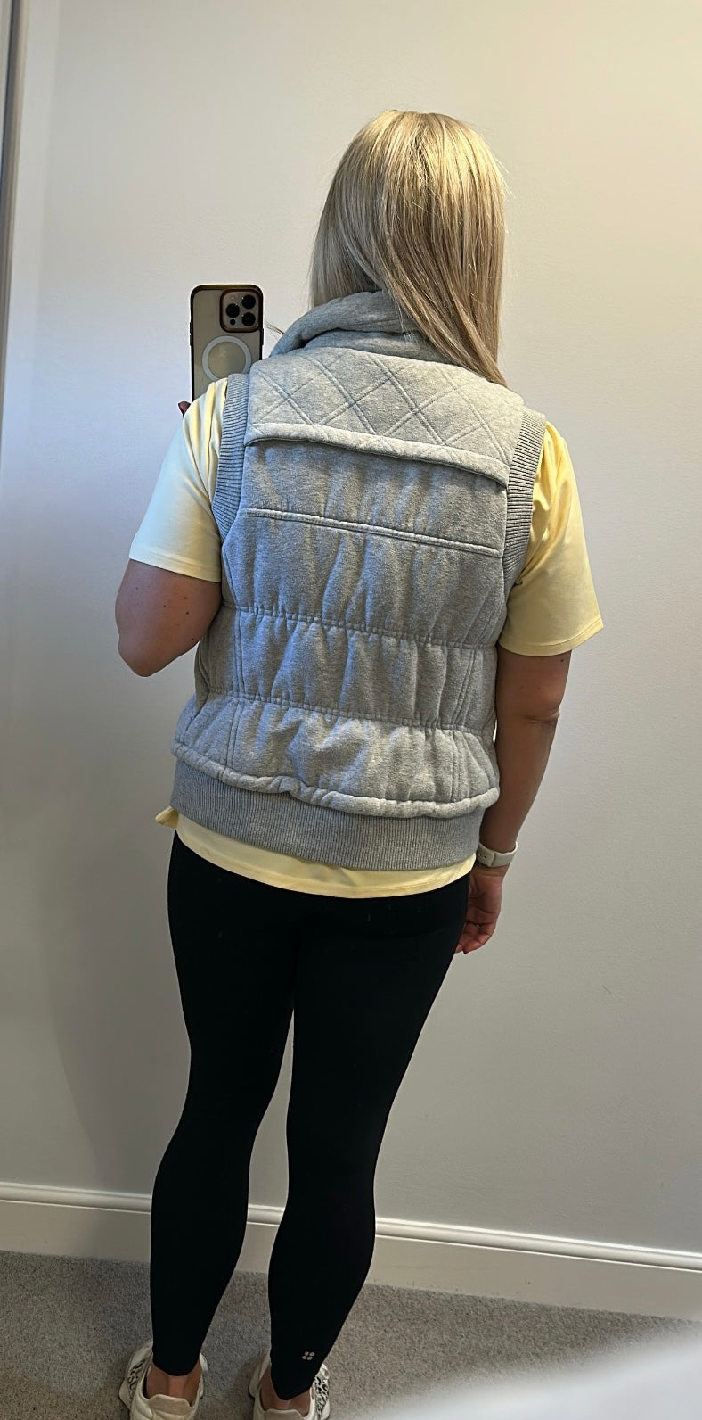 Grey cotton gilet size M would fit upto size 12