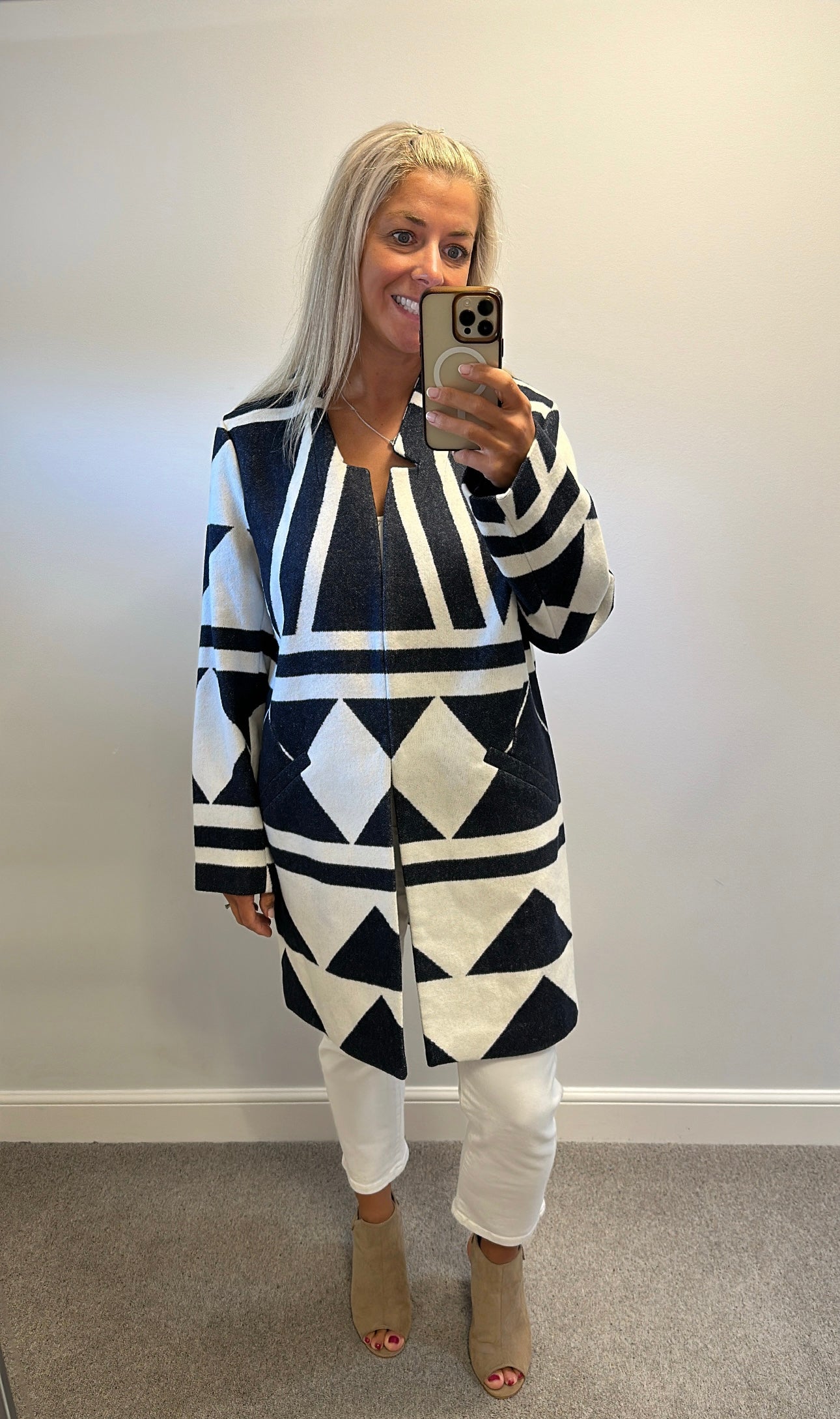 Principles navy and white jacket size 18