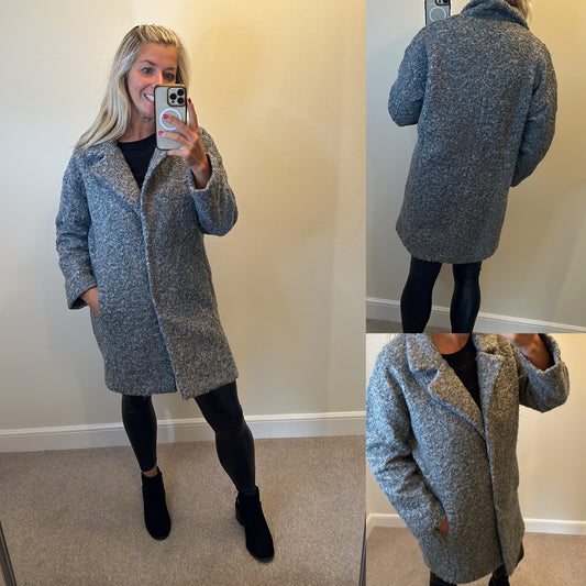 F&F grey coatigan oversized size 8