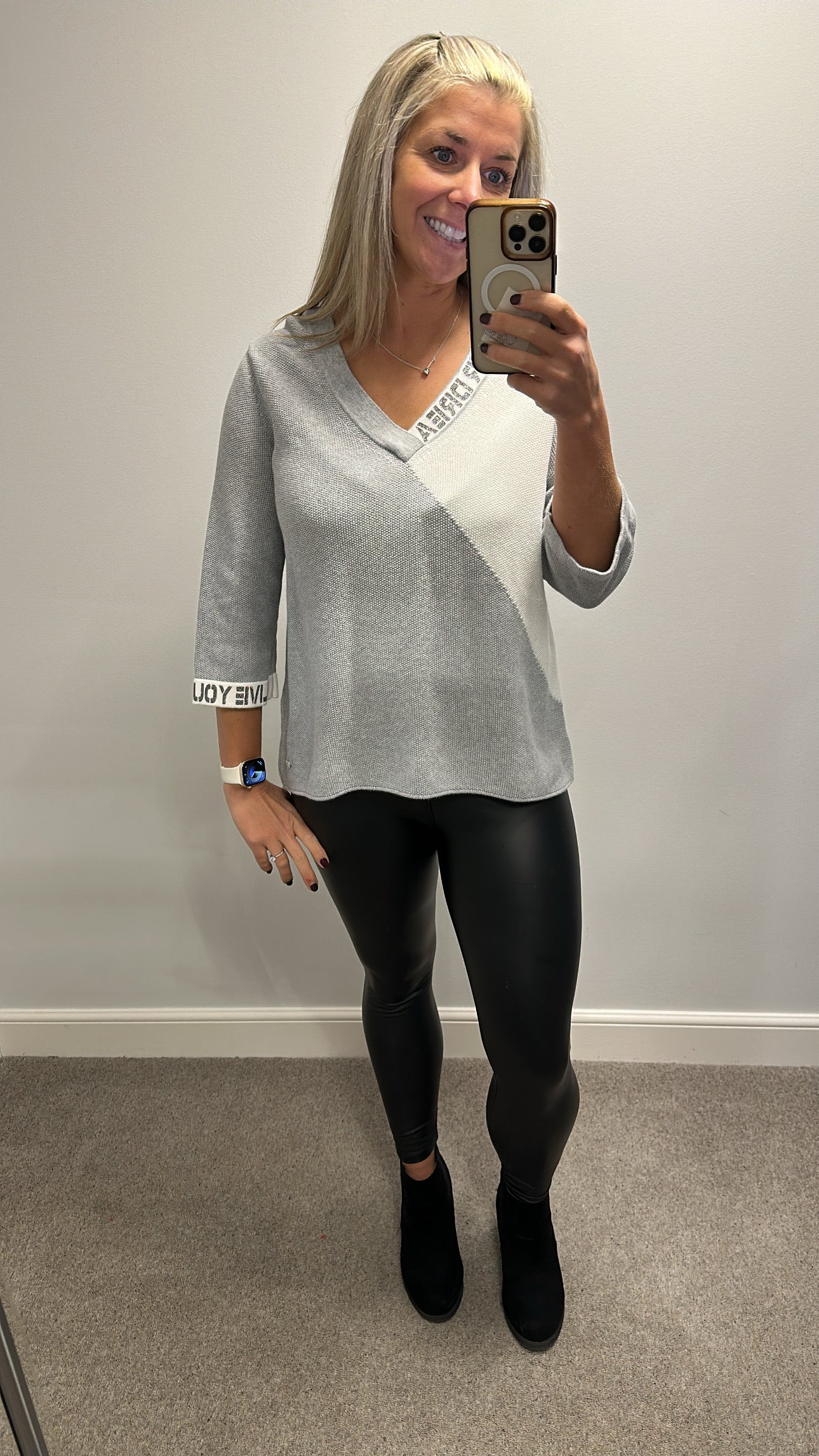 Monari grey knit jumper size 16