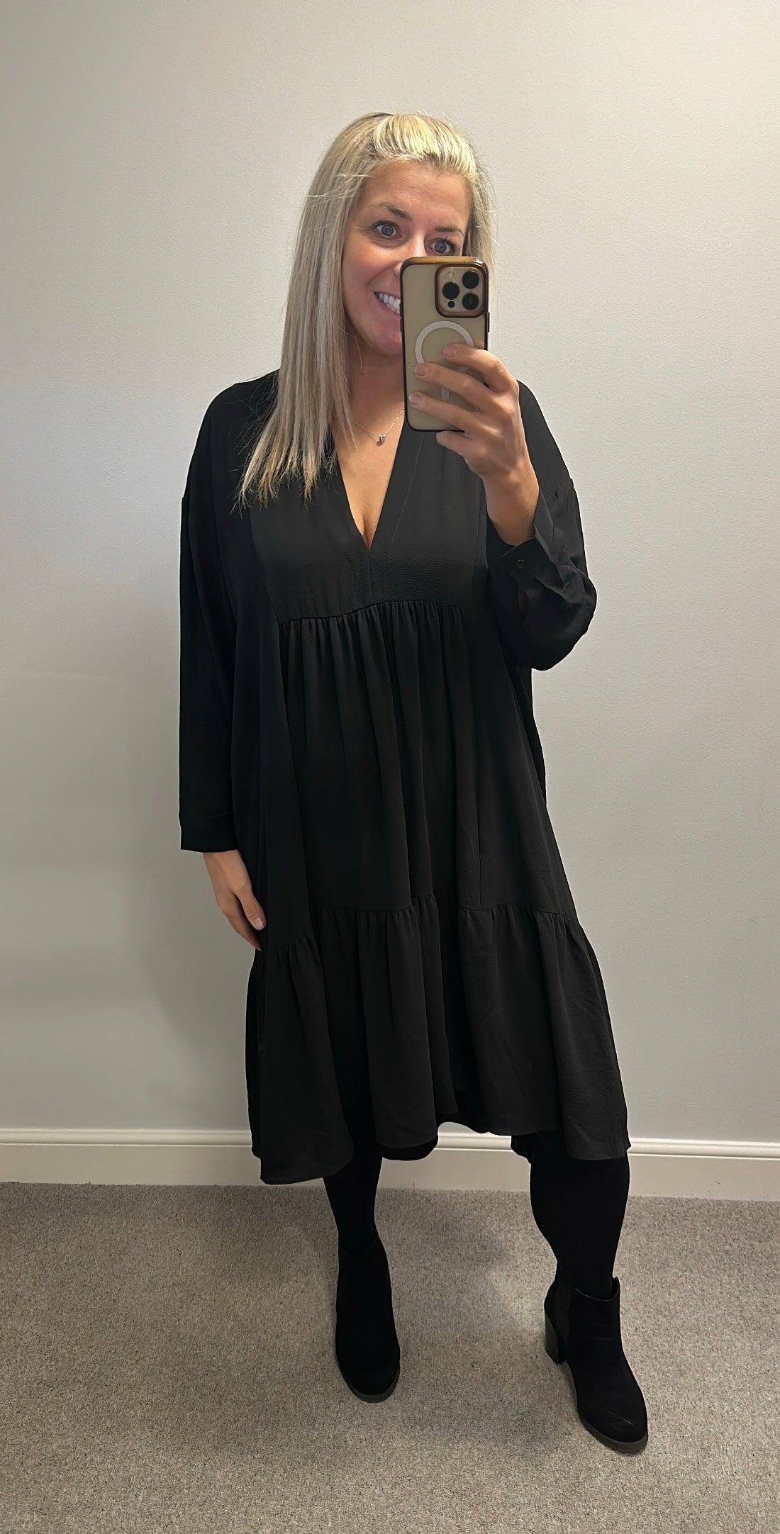 Malissa J black dress one size fitting upto size 24