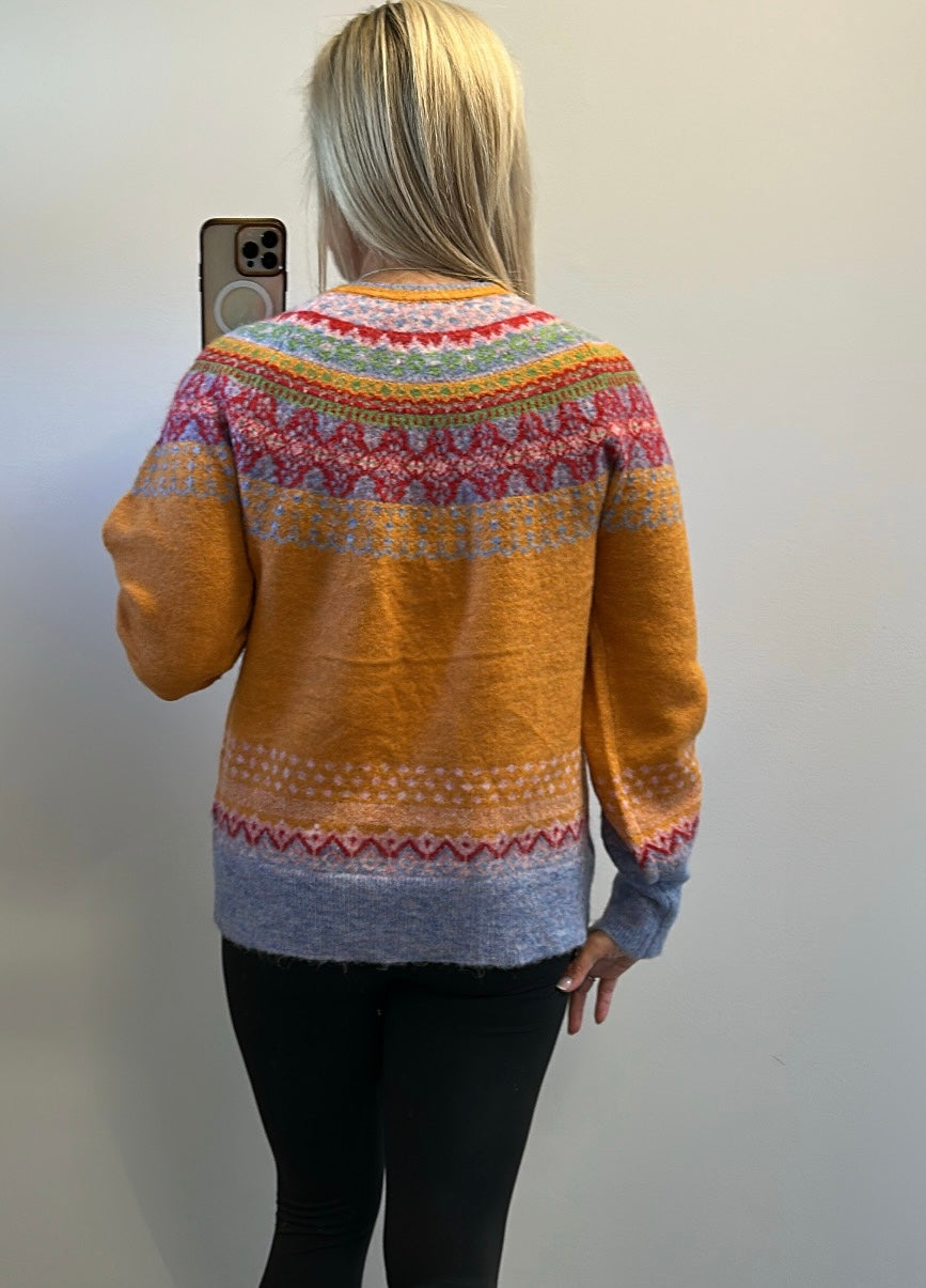 Monsoon orange / multi colour knit jumper size M would fit upto size 14