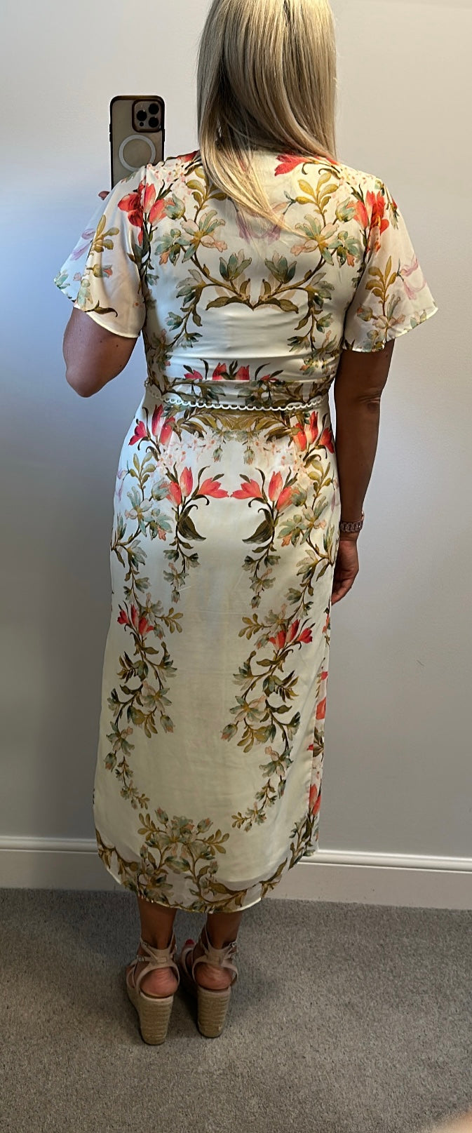 Hope & ivy cream floral dress size 12