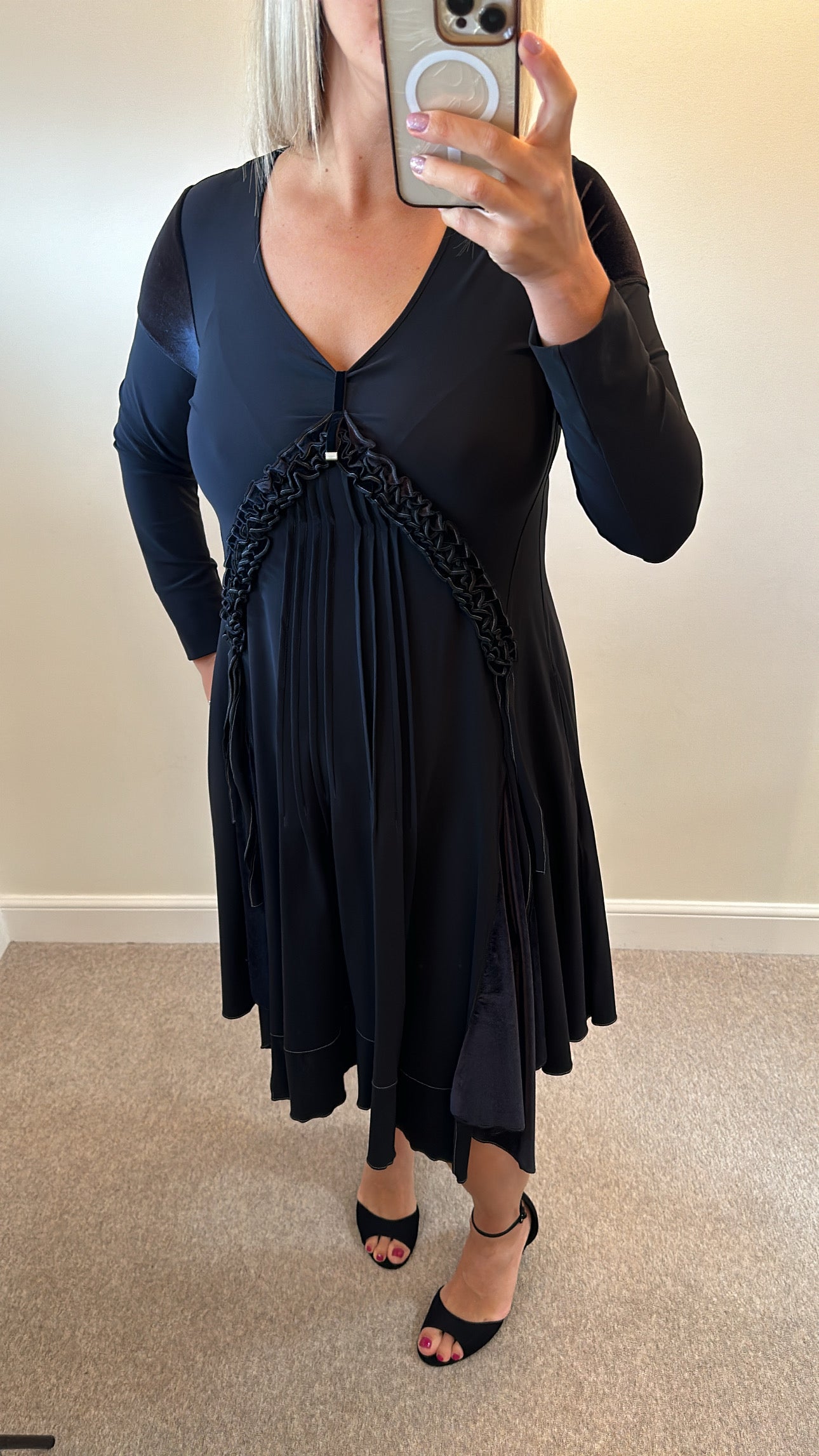 High use black pleated dress size 14