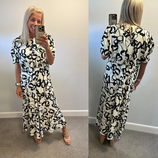 Marks and Spencer’s off white and black print dress brand new with tags size 20