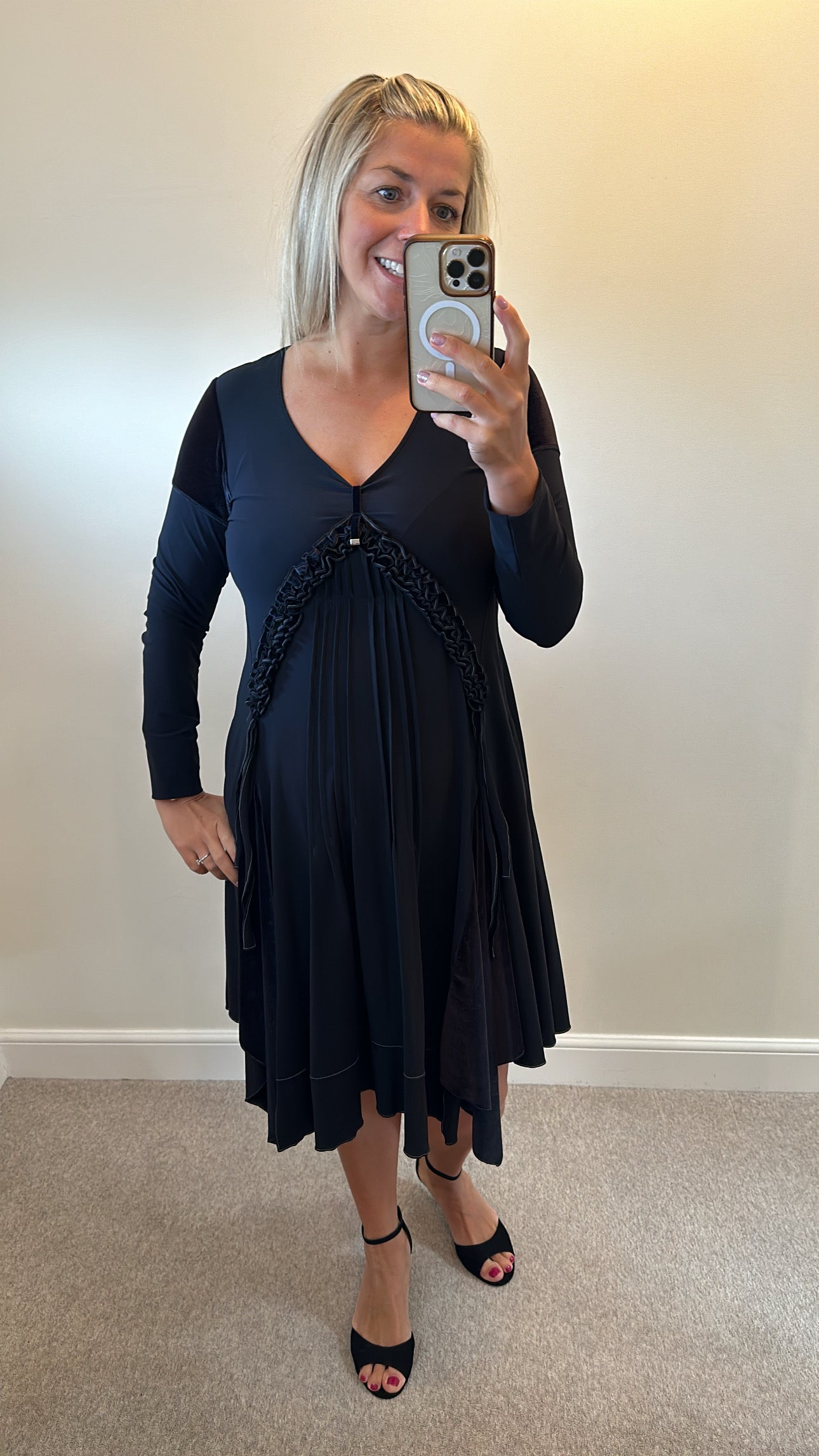 High use black pleated dress size 14