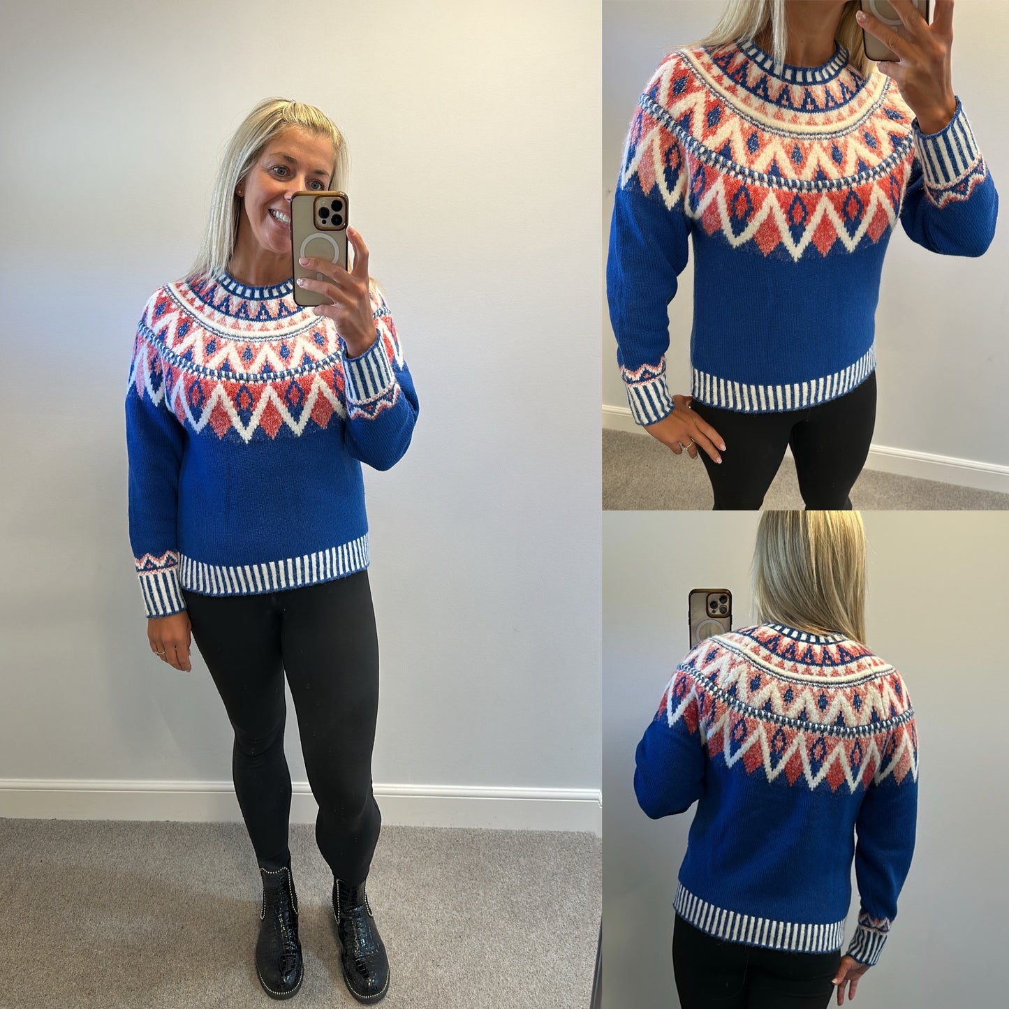 White stuff blue knit jumper size 8 (oversized would fit upto size 12)