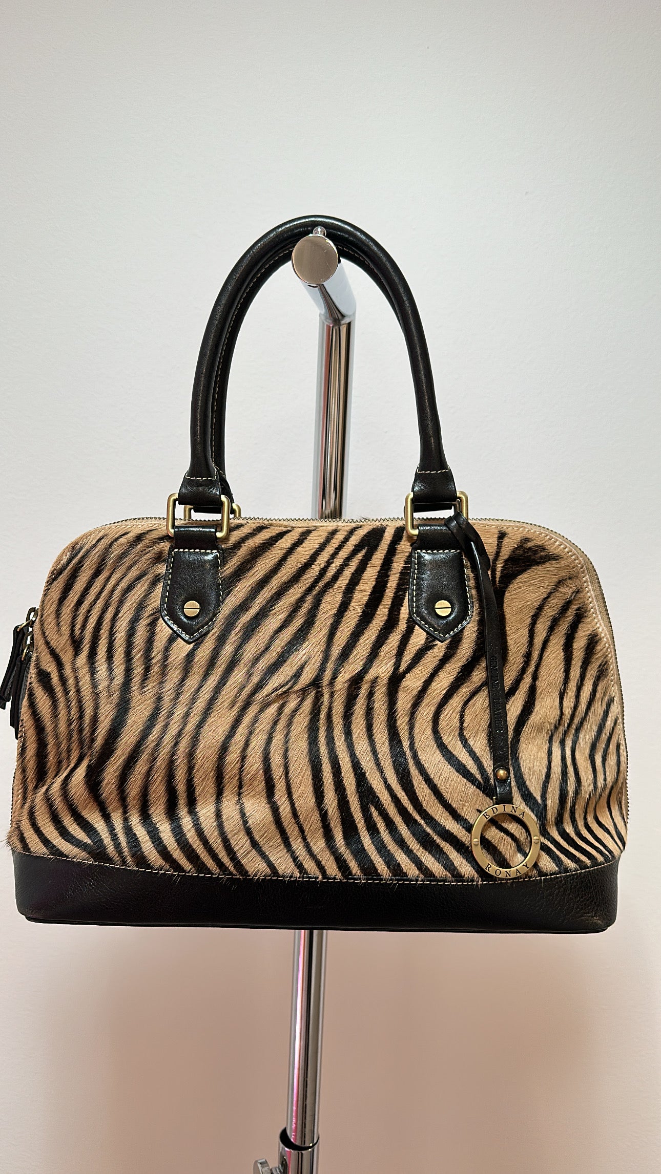 Edina Ronay Tiger print handbag 100% cow leather