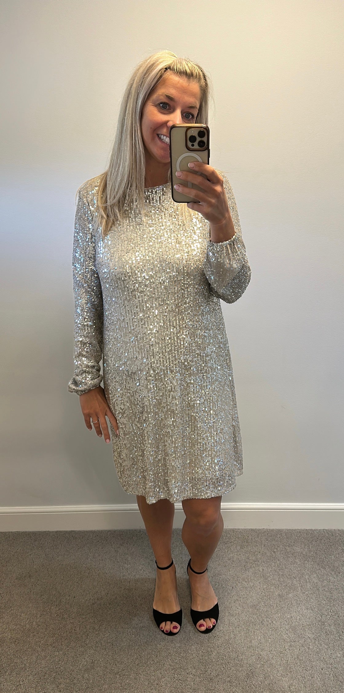 Wallis silver sequin dress size 12