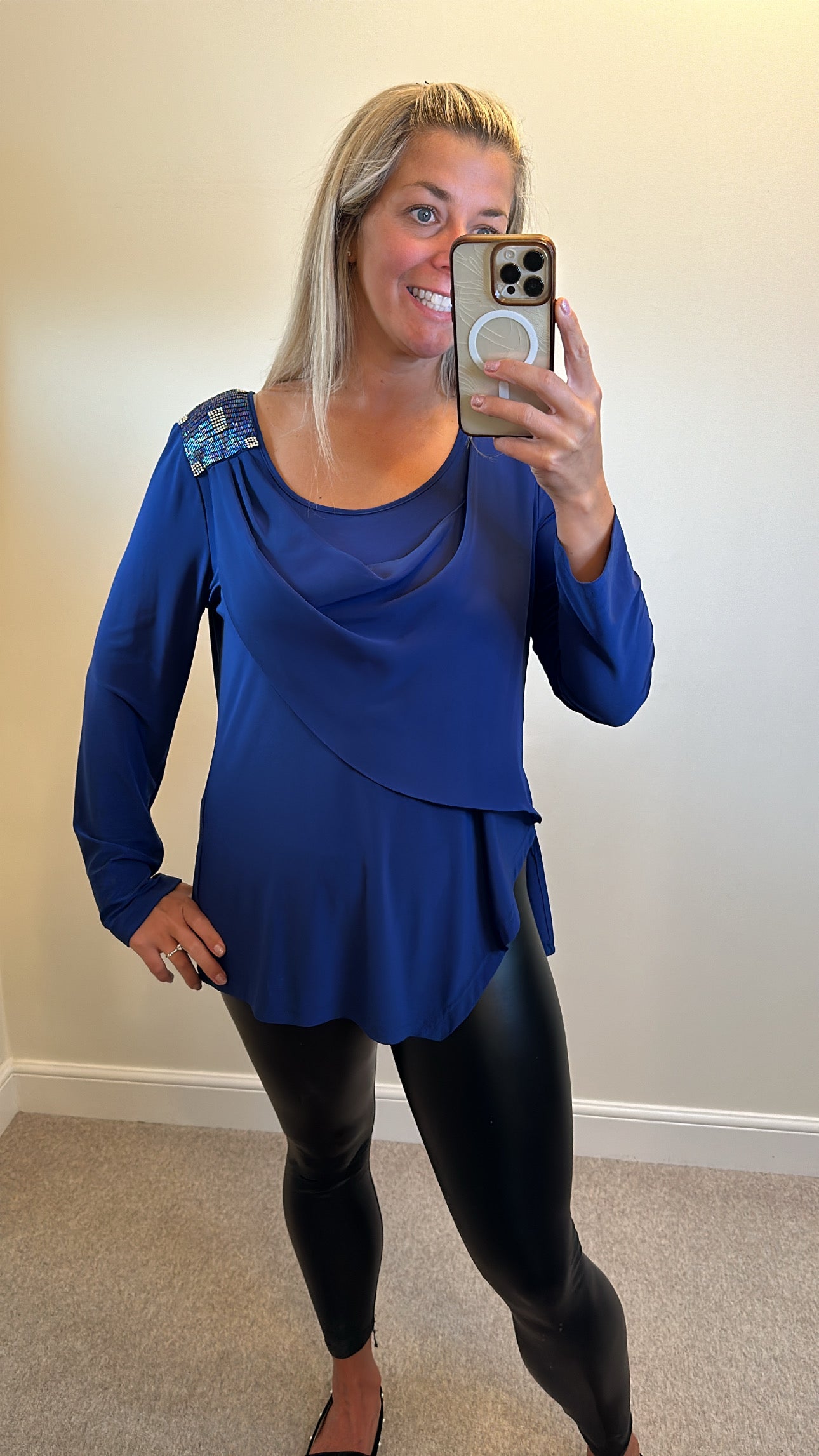 Zeila essential blue embellished top size 14-16