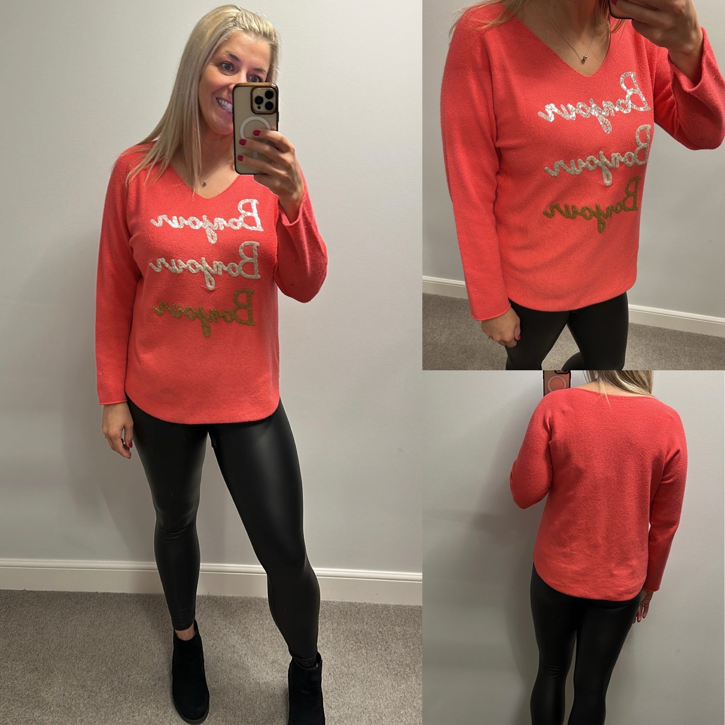 Bonjour coral jumper one size fitting upto size 16