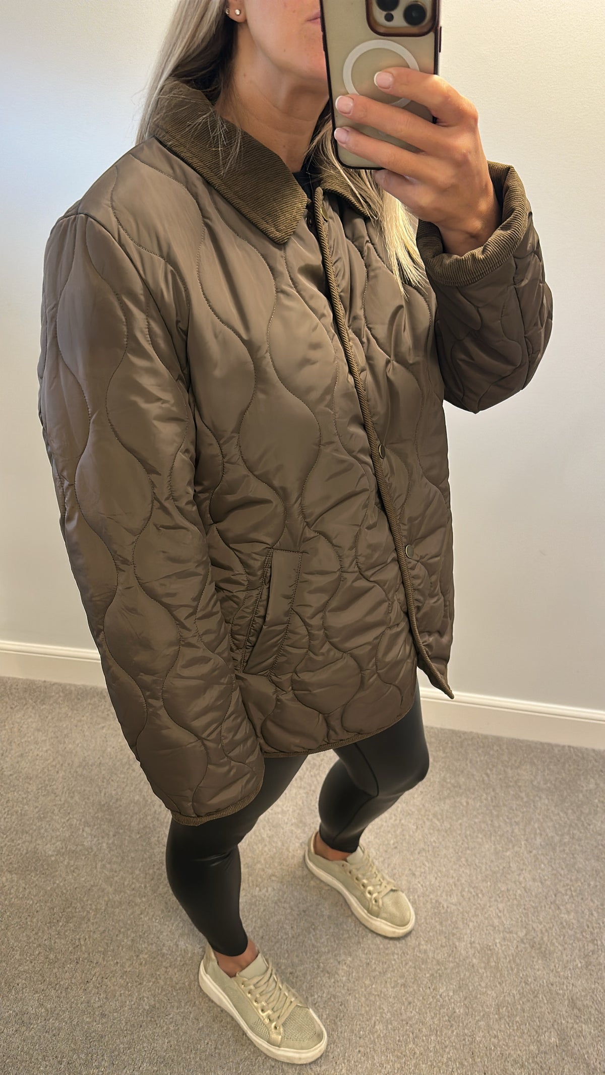QED brown quilted jacket size M (oversized) would fit upto size 18
