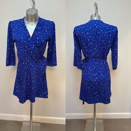 Dancing leopard blue star wrap dress size 10