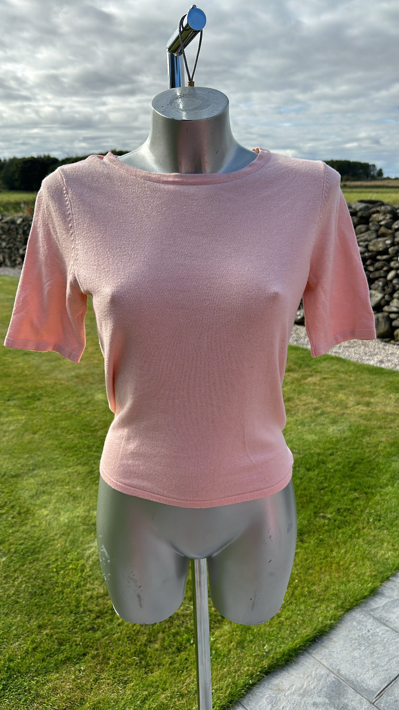 Oliver Bonas blush pink knit top size 8