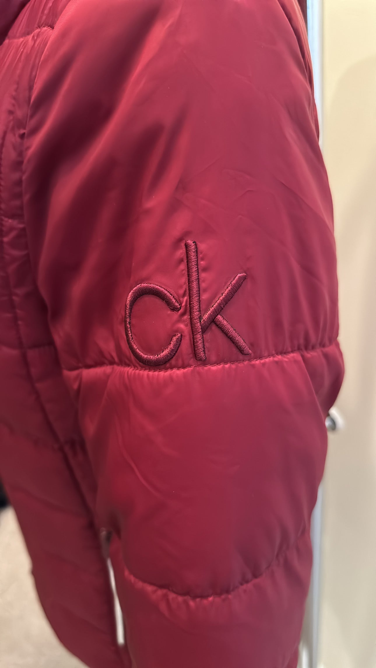 Calvin Klein burgundy quilted jacket size 10