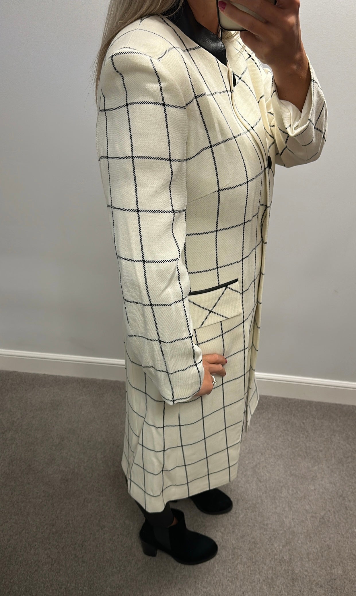Michael Ambers wool check coat size 12