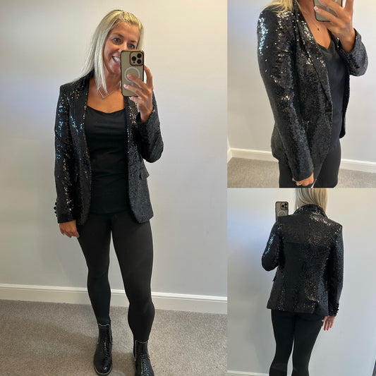 Esmara black sequin blazer size 10