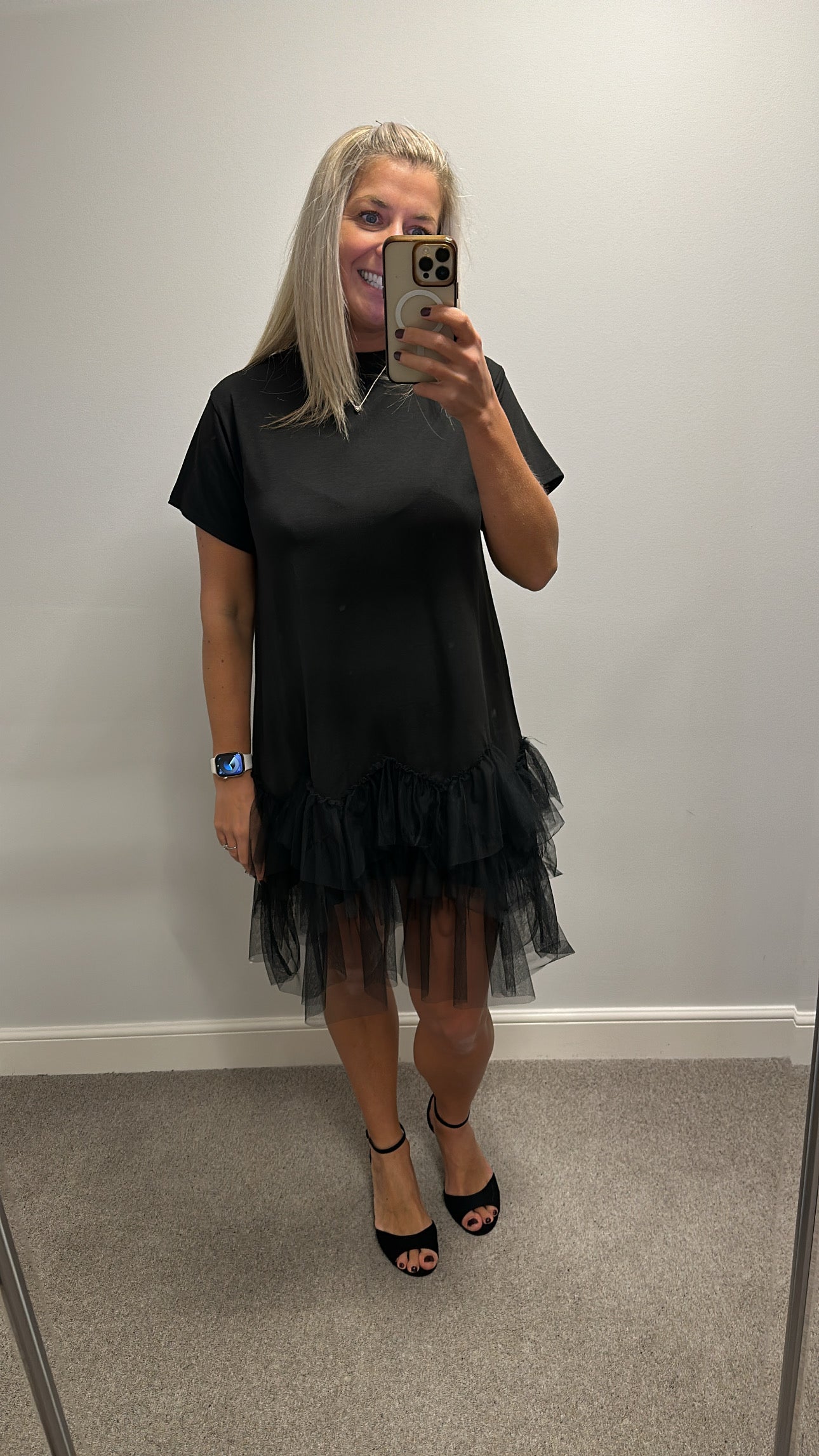 Cameo rose black ruffle dress size 12