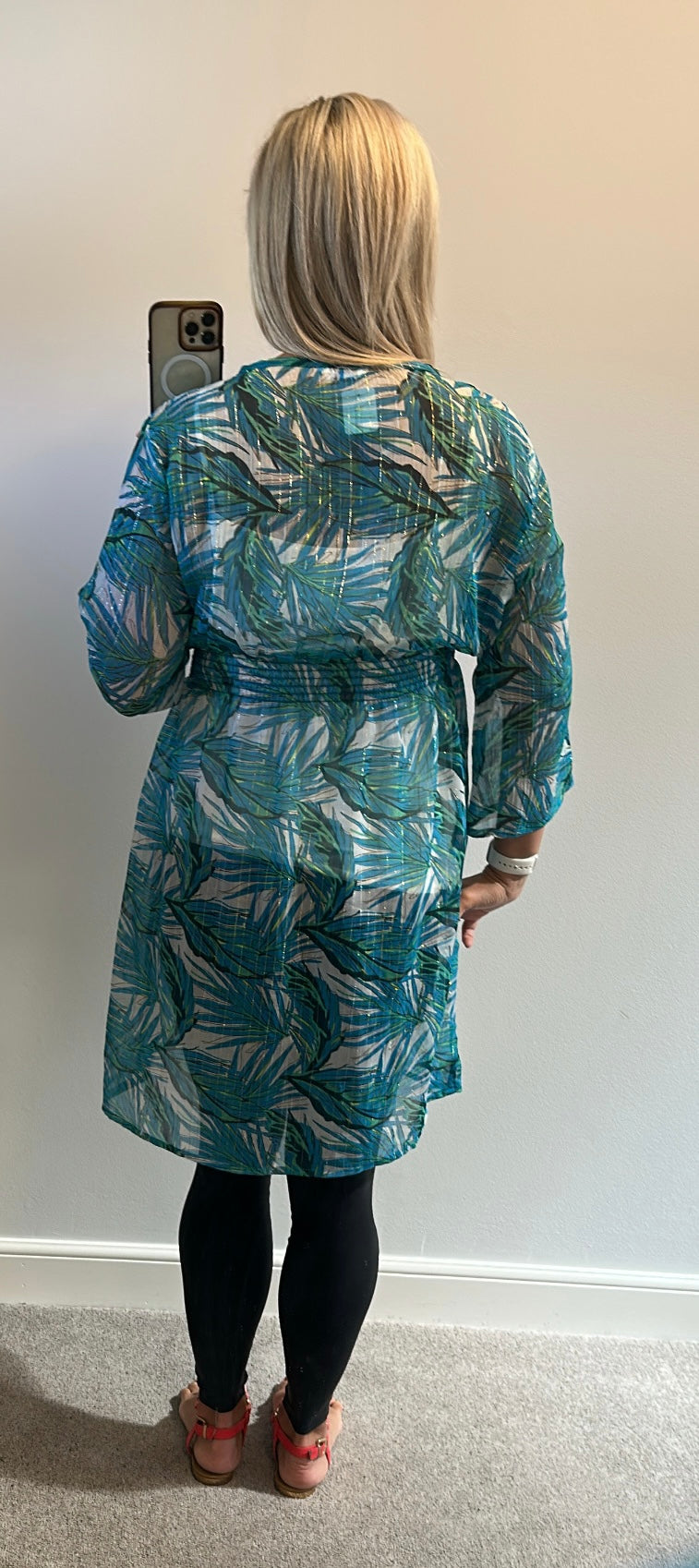 Cruise blue print cover up one size would fit up to size 14