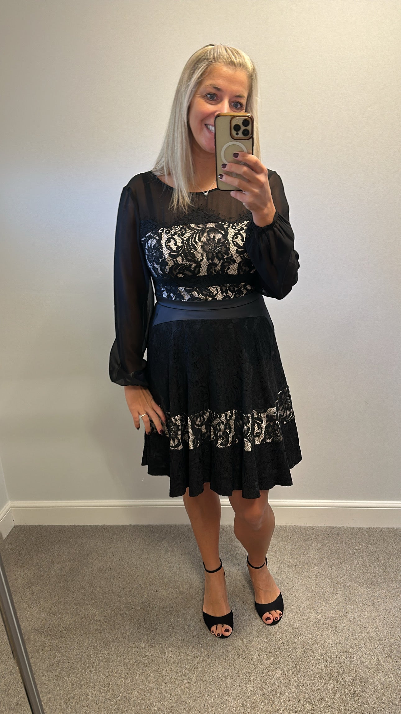 Coast black lace dress size 12