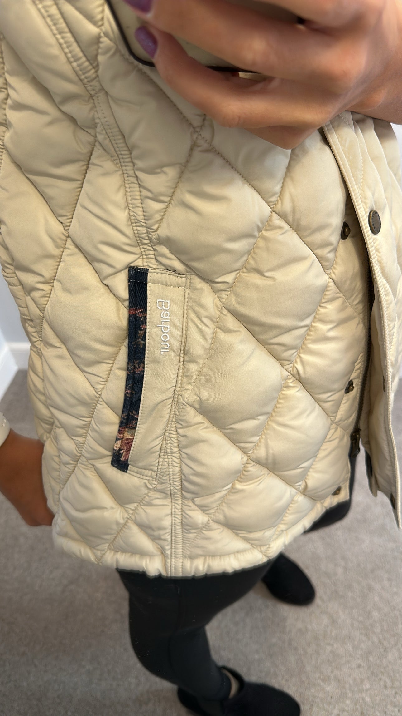 Barbour cream fibredown gilet size 18