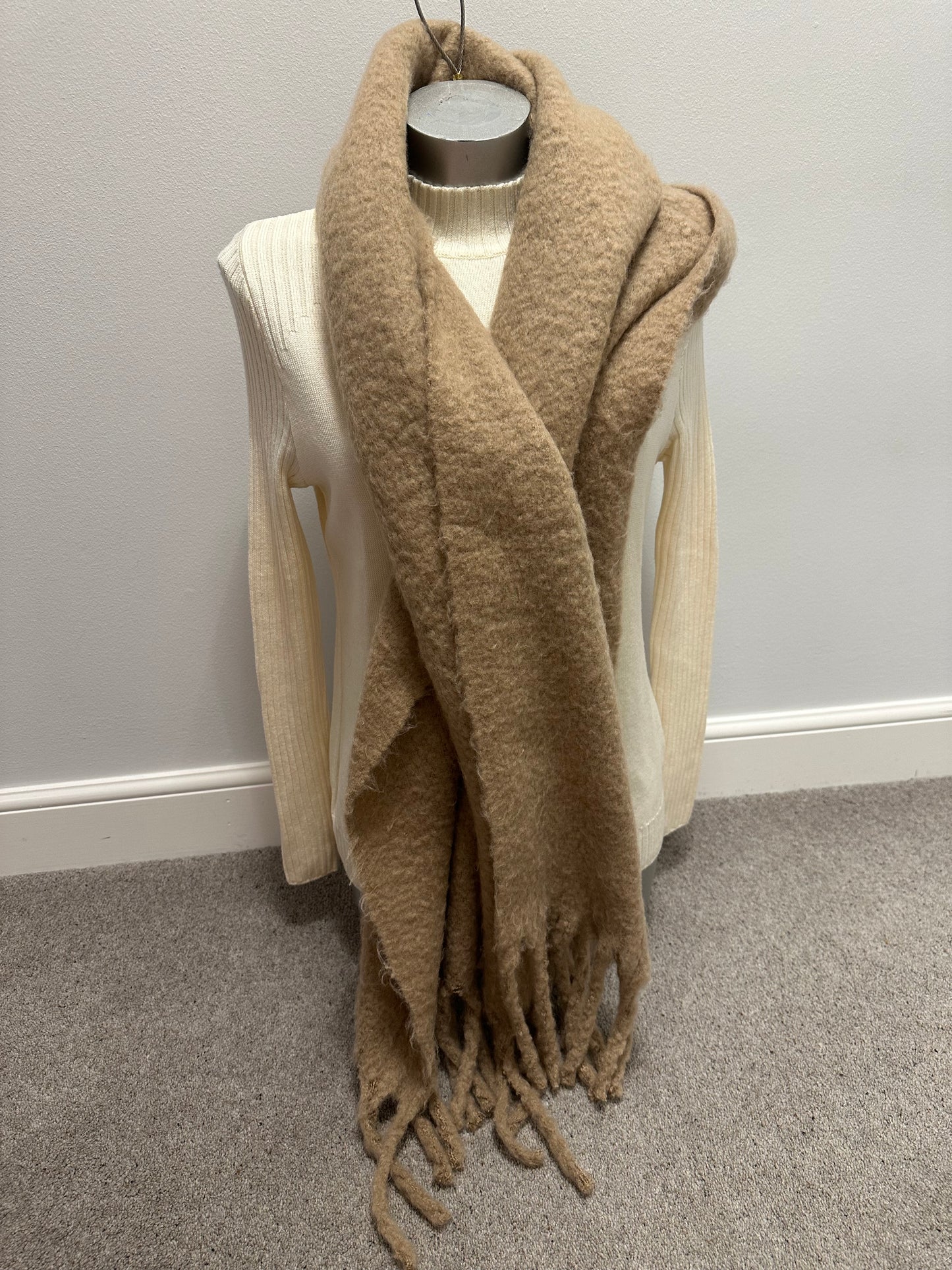 Marks and Spencer’s tan large cosy scarf / shawl new without tags