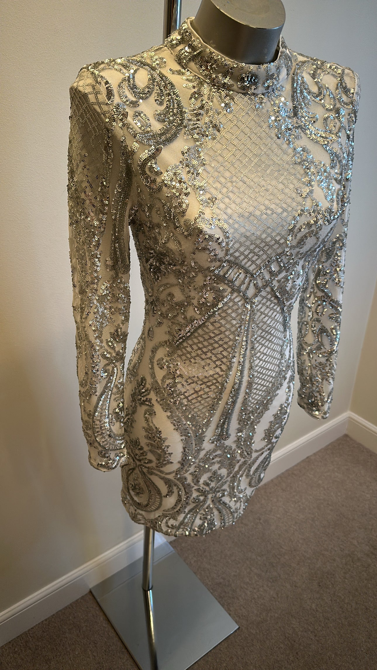 Quiz silver sequin dress size 10