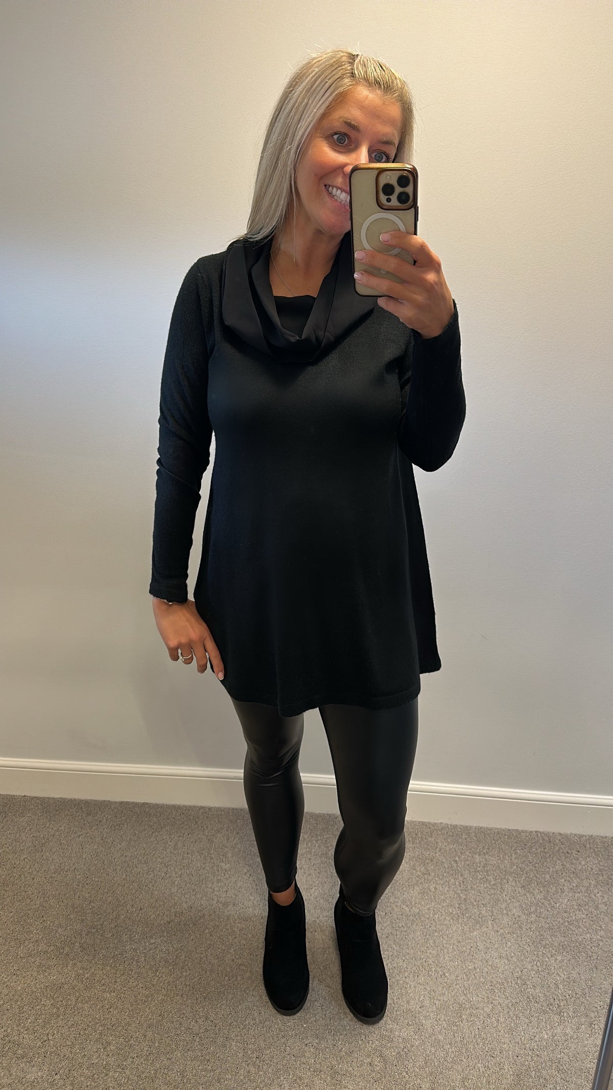M&S collection black polo neck jumper size 14