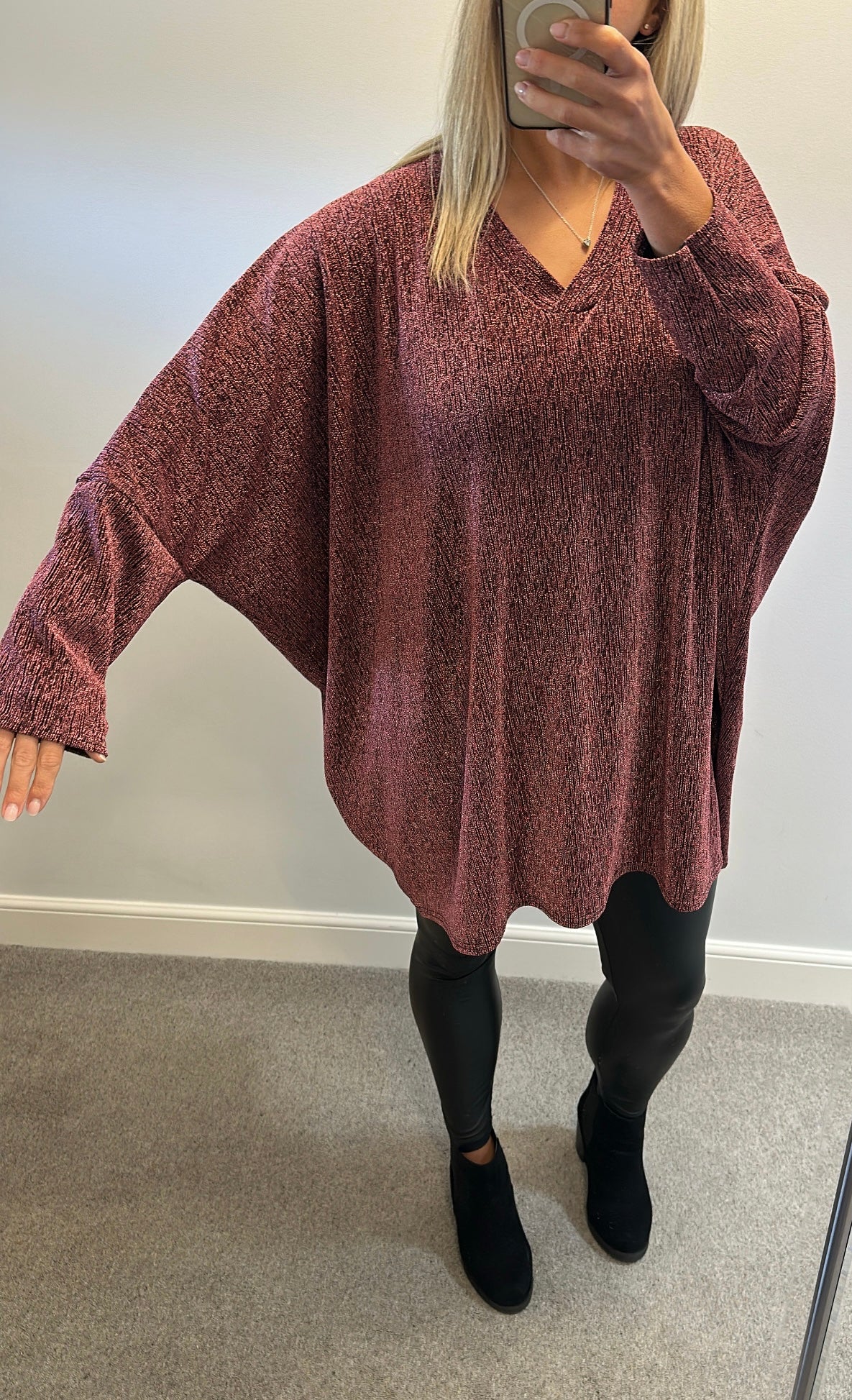 Pink shimmer long top / dress fitting upto size 20+