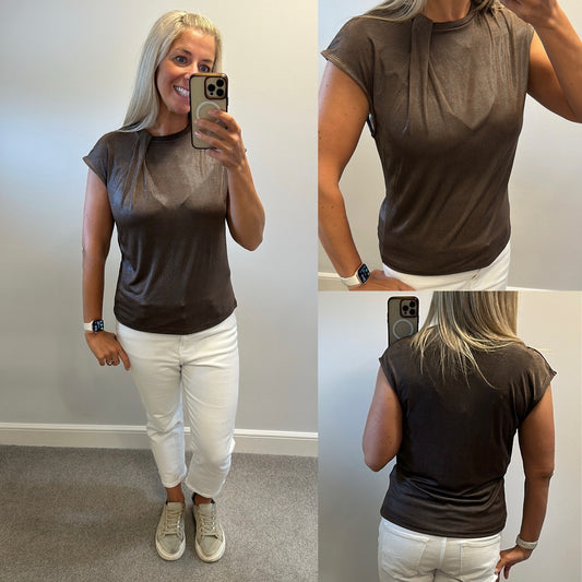 Mango brown top brand new with tags size M (UK 8-14)