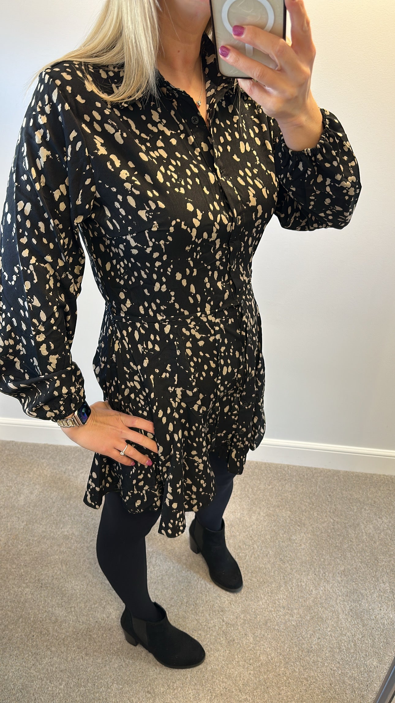 AX Paris black and beige print dress brand-new with tags size 14