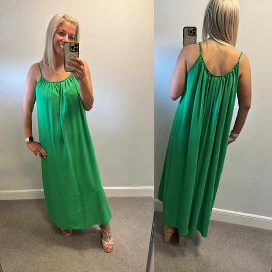 Primark Green floaty summer dress with pockets size 12