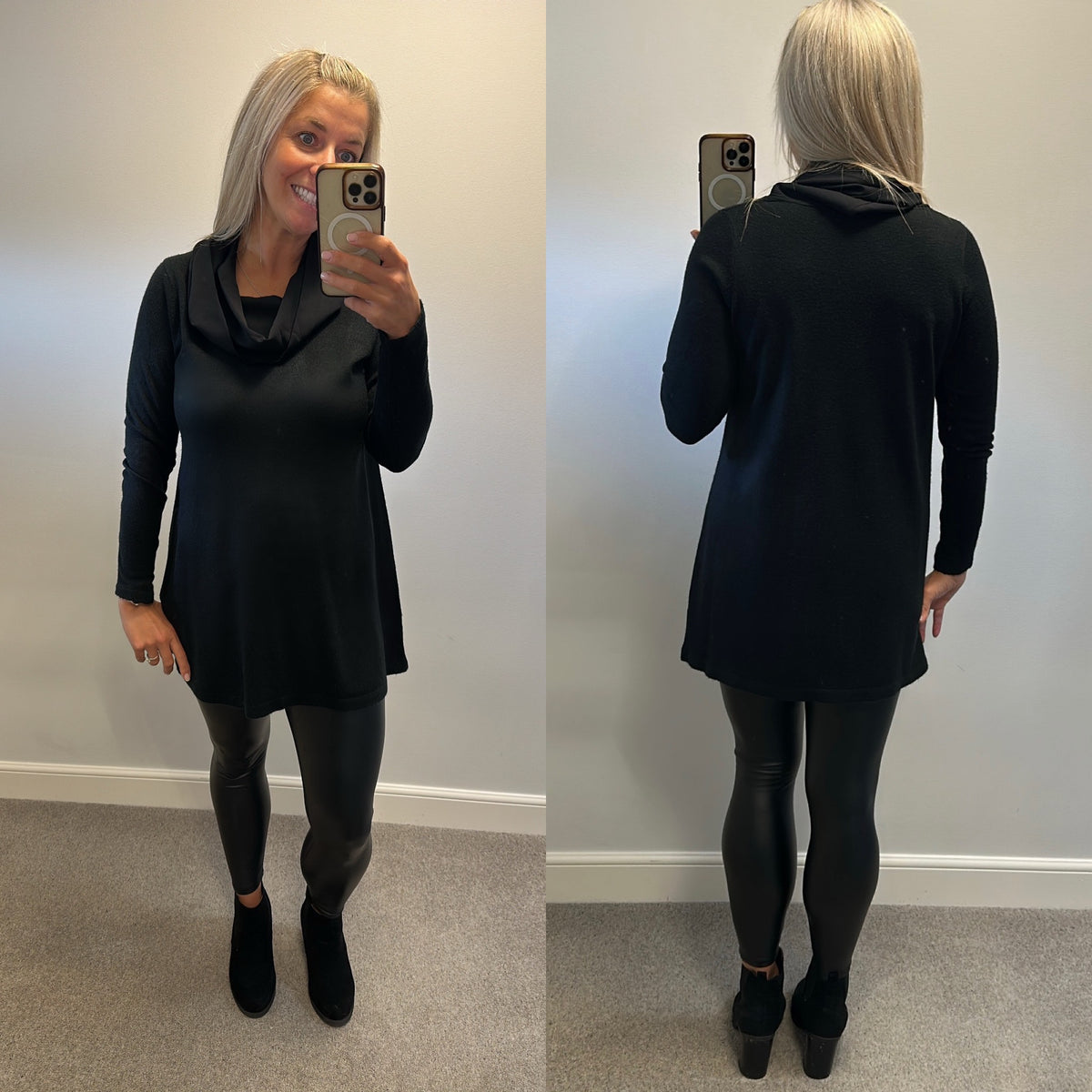 M&S collection black polo neck jumper size 14