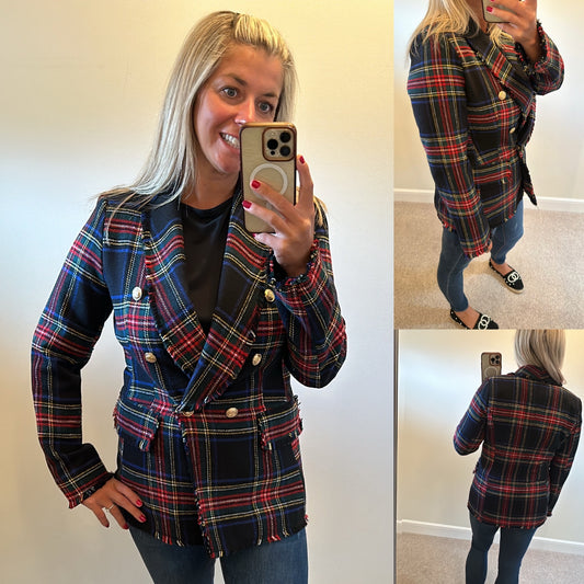 Attentif tartan blazer size 14