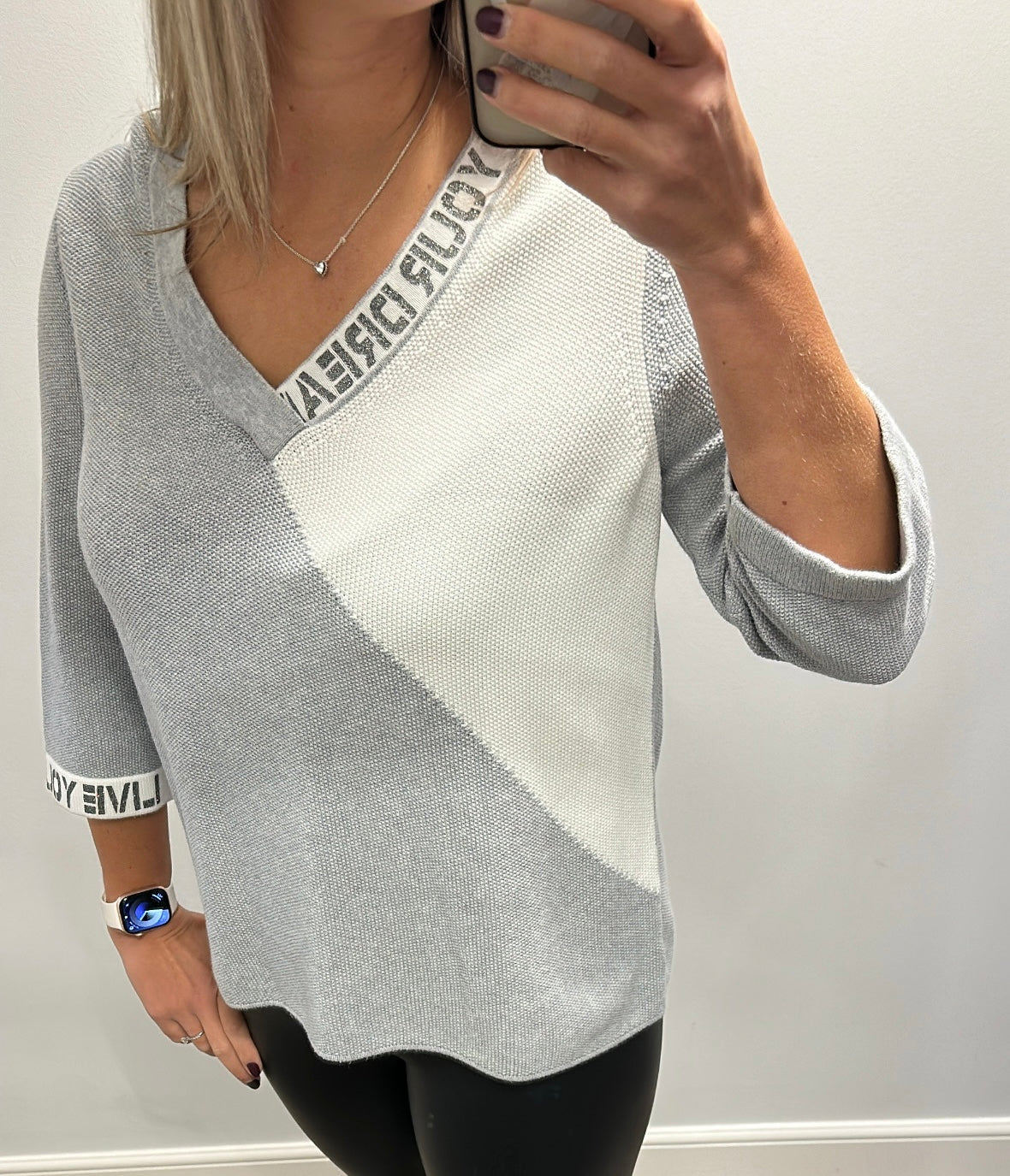 Monari grey knit jumper size 16