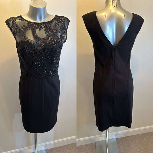 Miss selfridge black sequin dress size 12