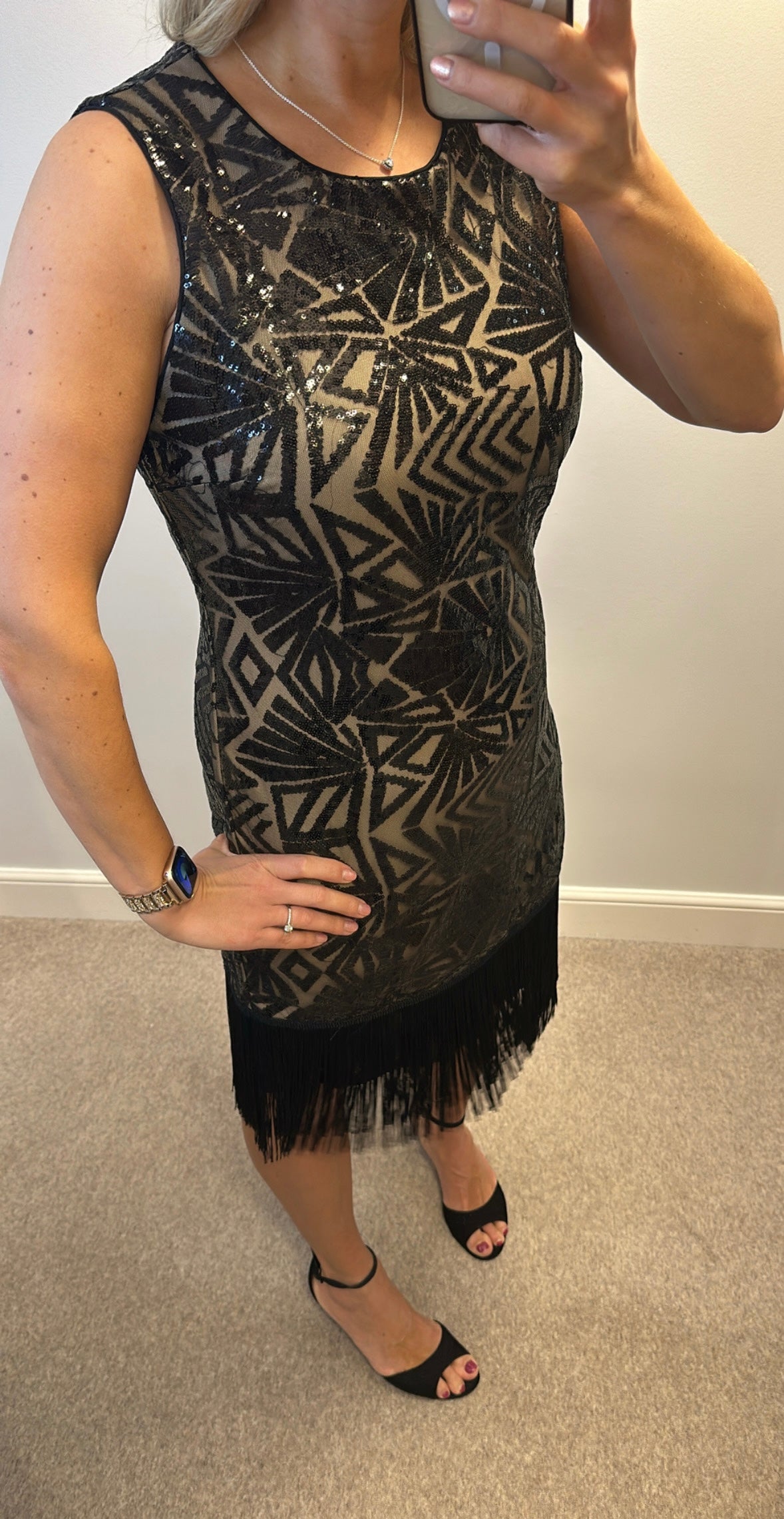 M&co sequin tassel dress size 14