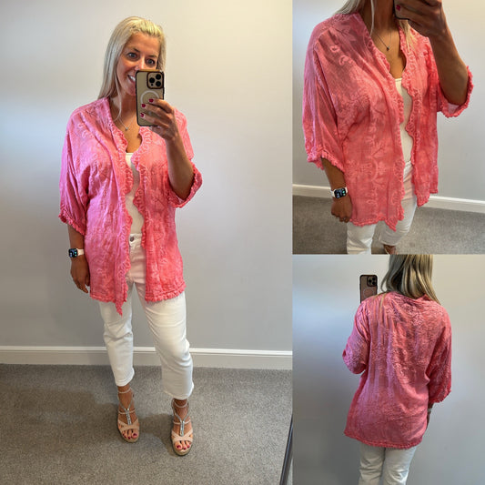Sunny studio Paris rose pink kimono brand new with tags would fit upto size 18