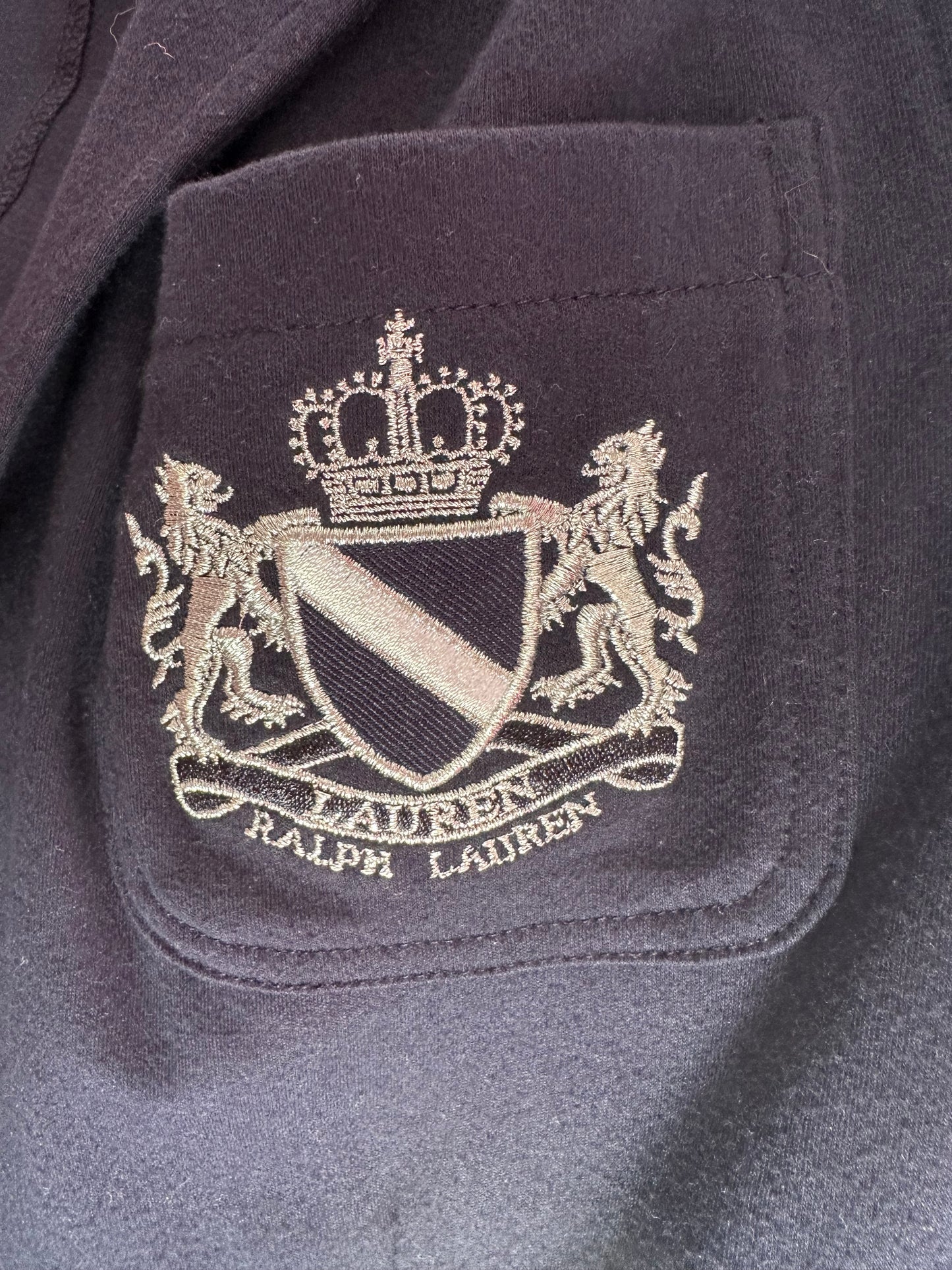 Ralph Lauren navy blazer size L would fit upto size 16