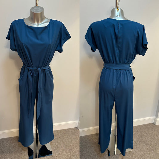 Teal Green jumpsuit with pockets onesize fitting upto size 12