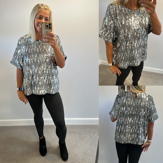 Marks and Spencer’s silver sequin top size 20 brand new with tags