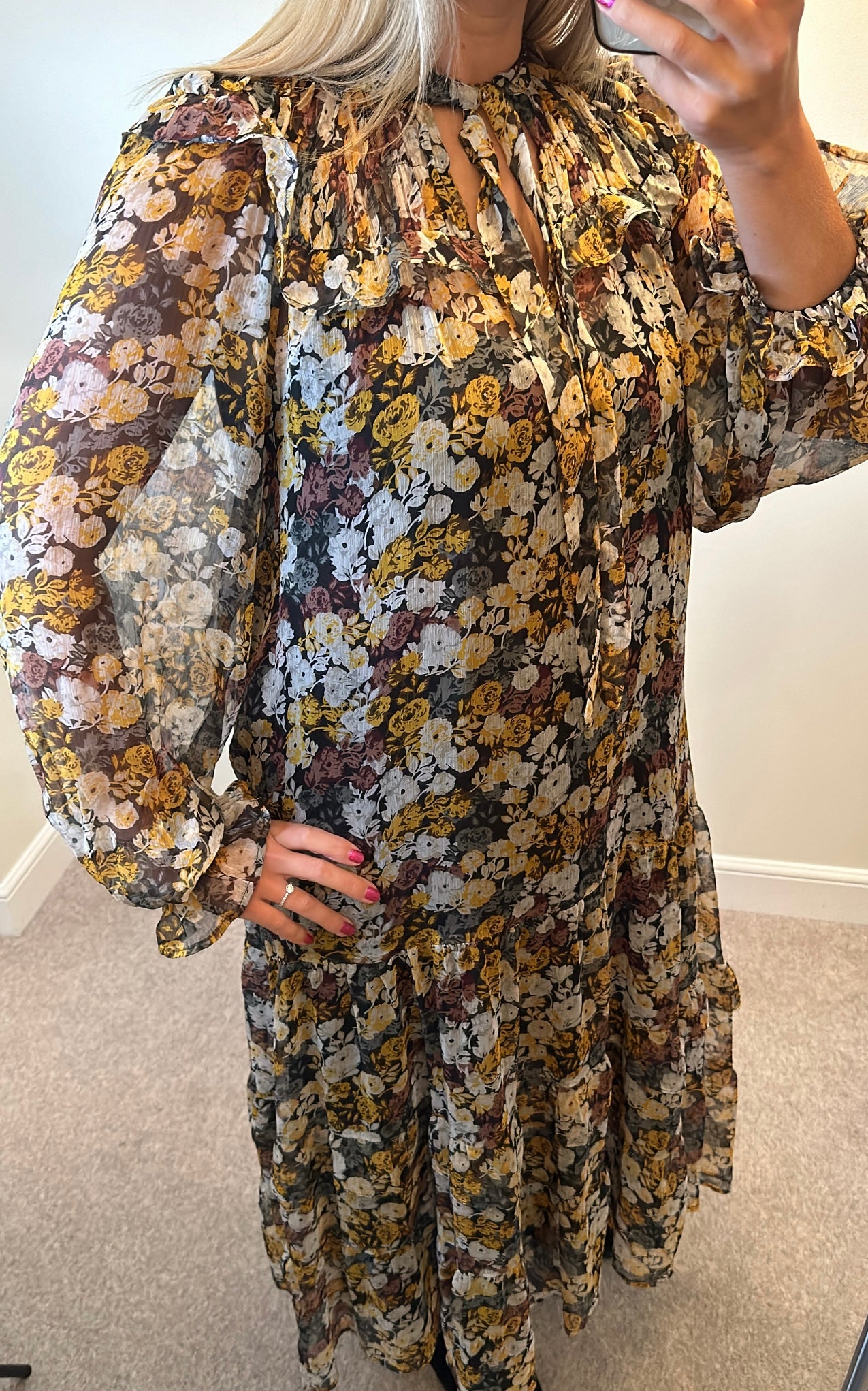 Mango floral maxi dress size L would fit upto size 16