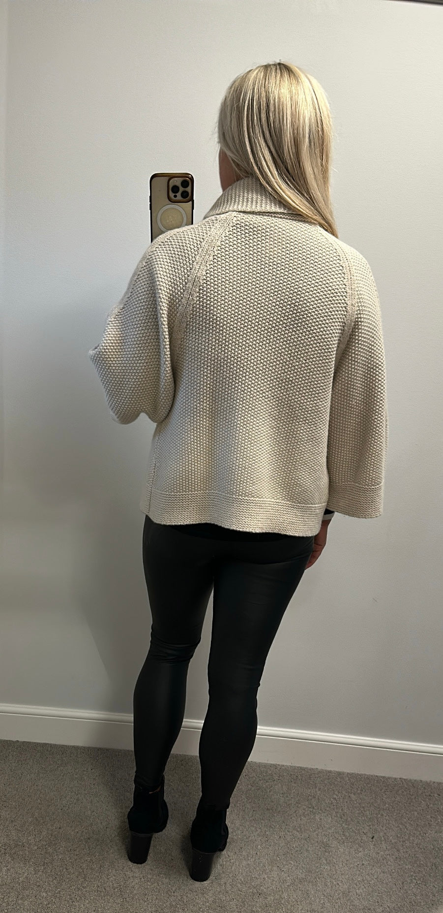 Jaegar cream knit jumper would fit upto size 16