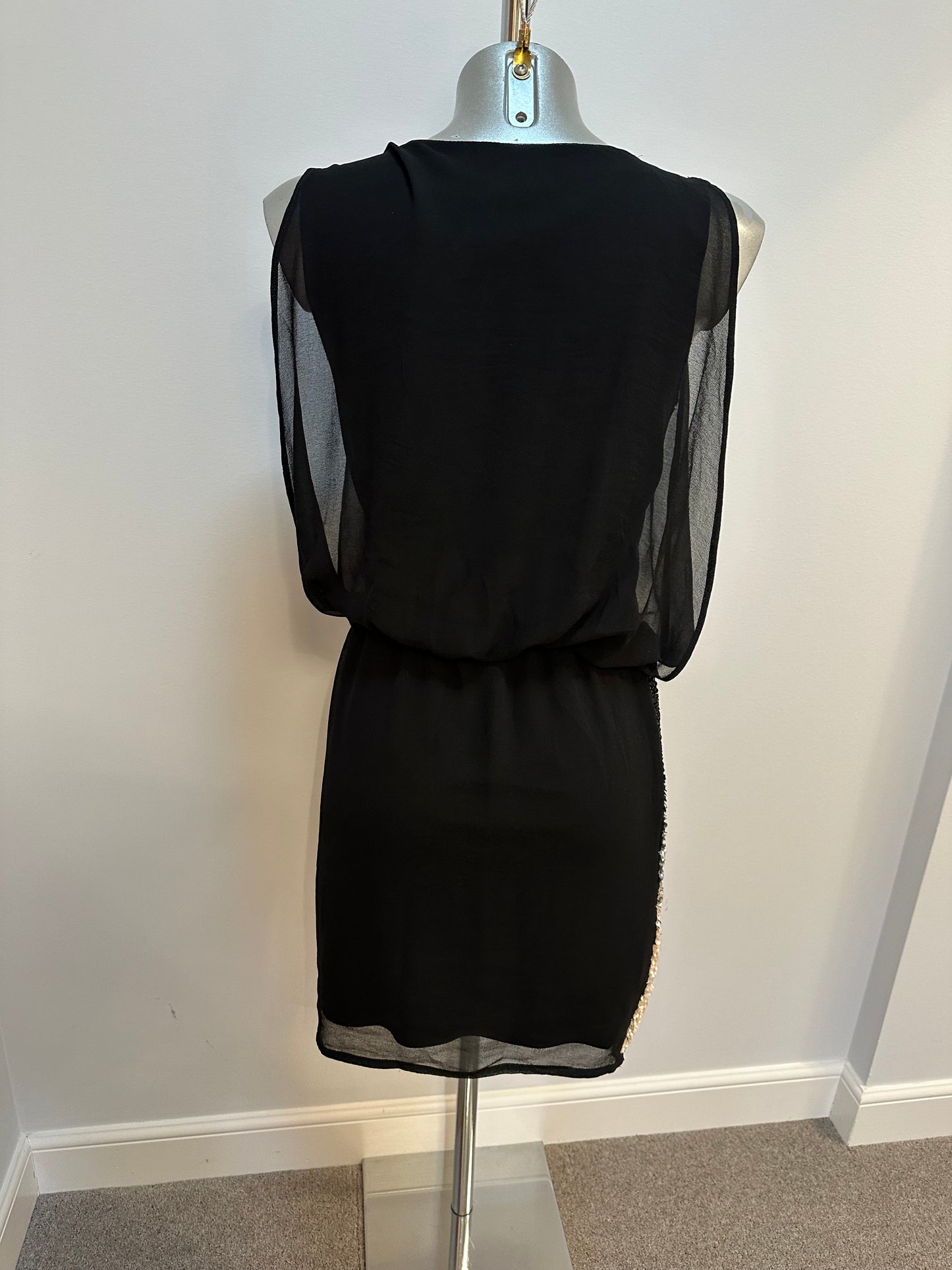 Lace & beads black sequin dress size M fitting upto size 12