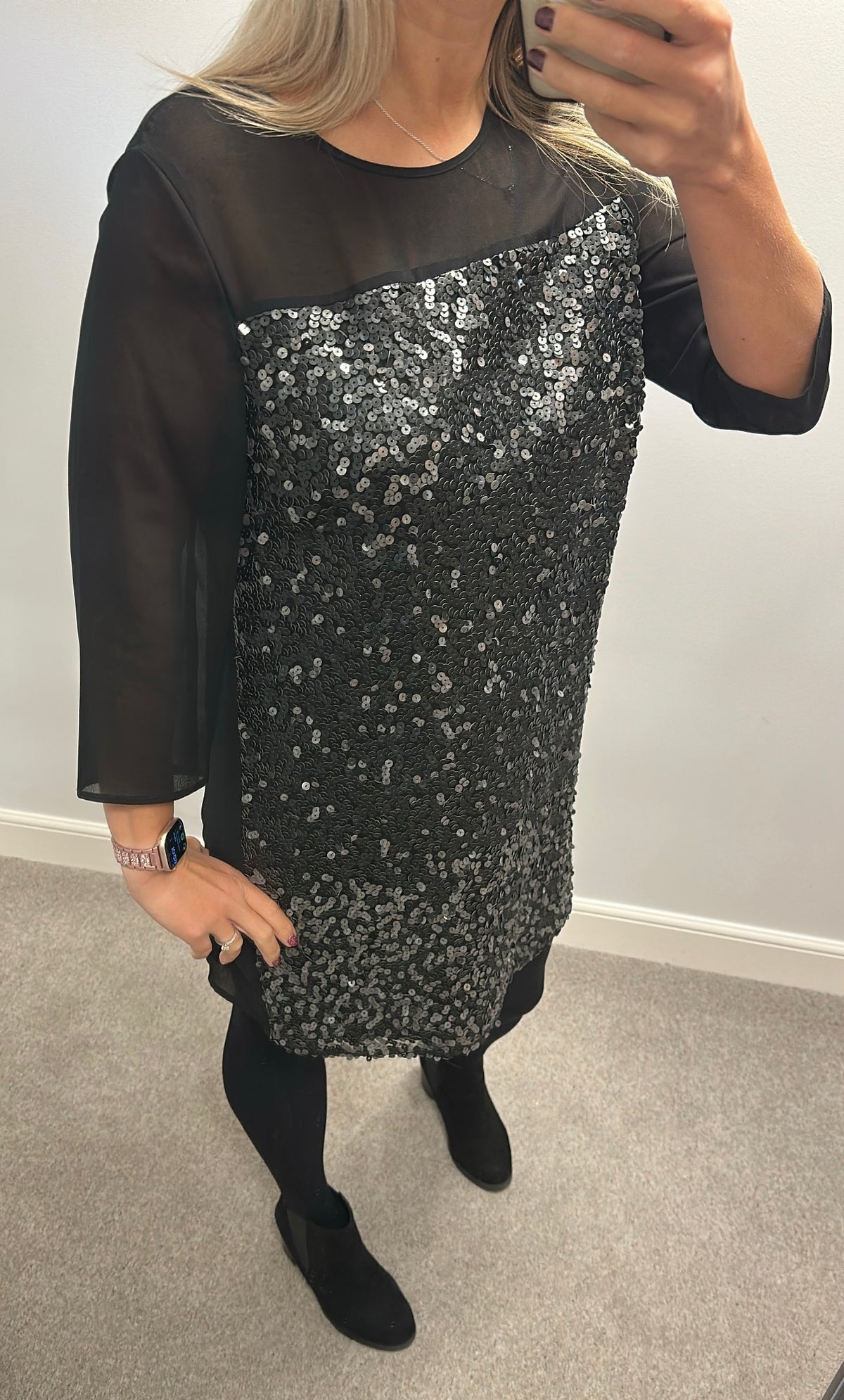 Kaliko black sequin dress size 14