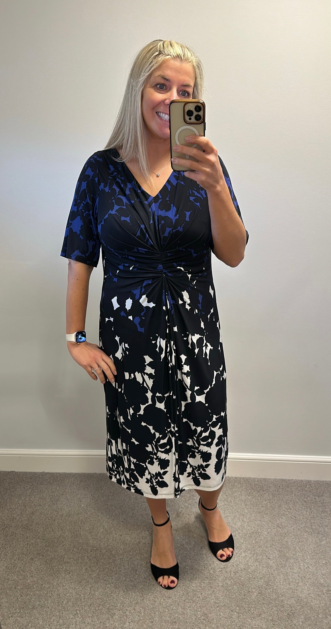 Alex & co black floral dress size 18