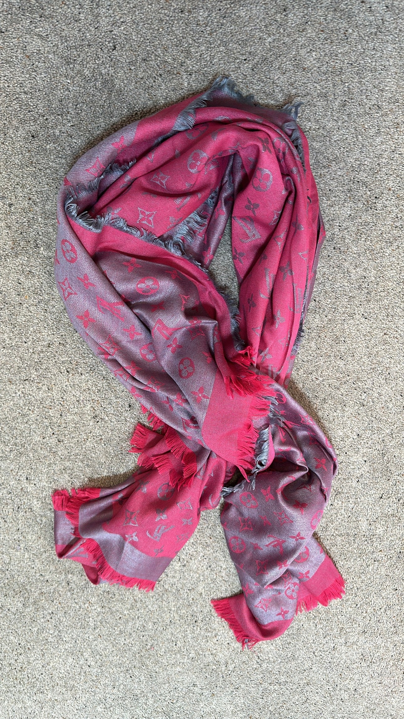 Pink monogram 2 toned scarf brand new